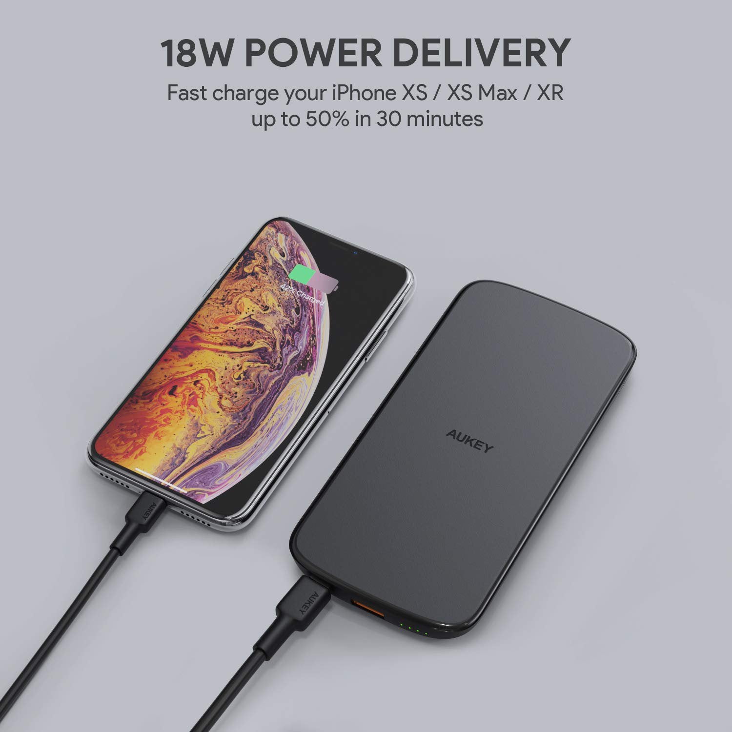 10,000mAh Power Bank with Built-In Wireless Charging Pad + Power Delivery Charging Base