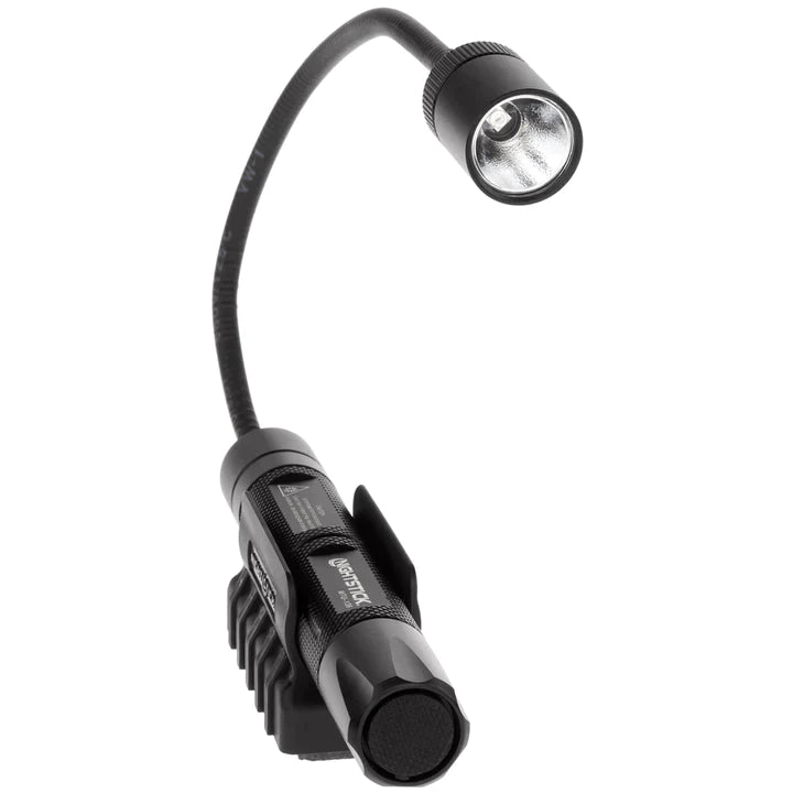 Nightstick - Metal Mini-TAC Gooseneck UV Light w/Magnets - 2 AA - Black