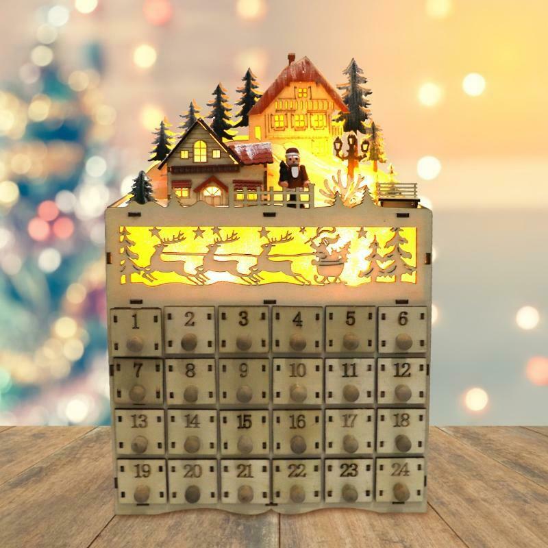 Large Wooden Christmas Advent Countdown Calendar