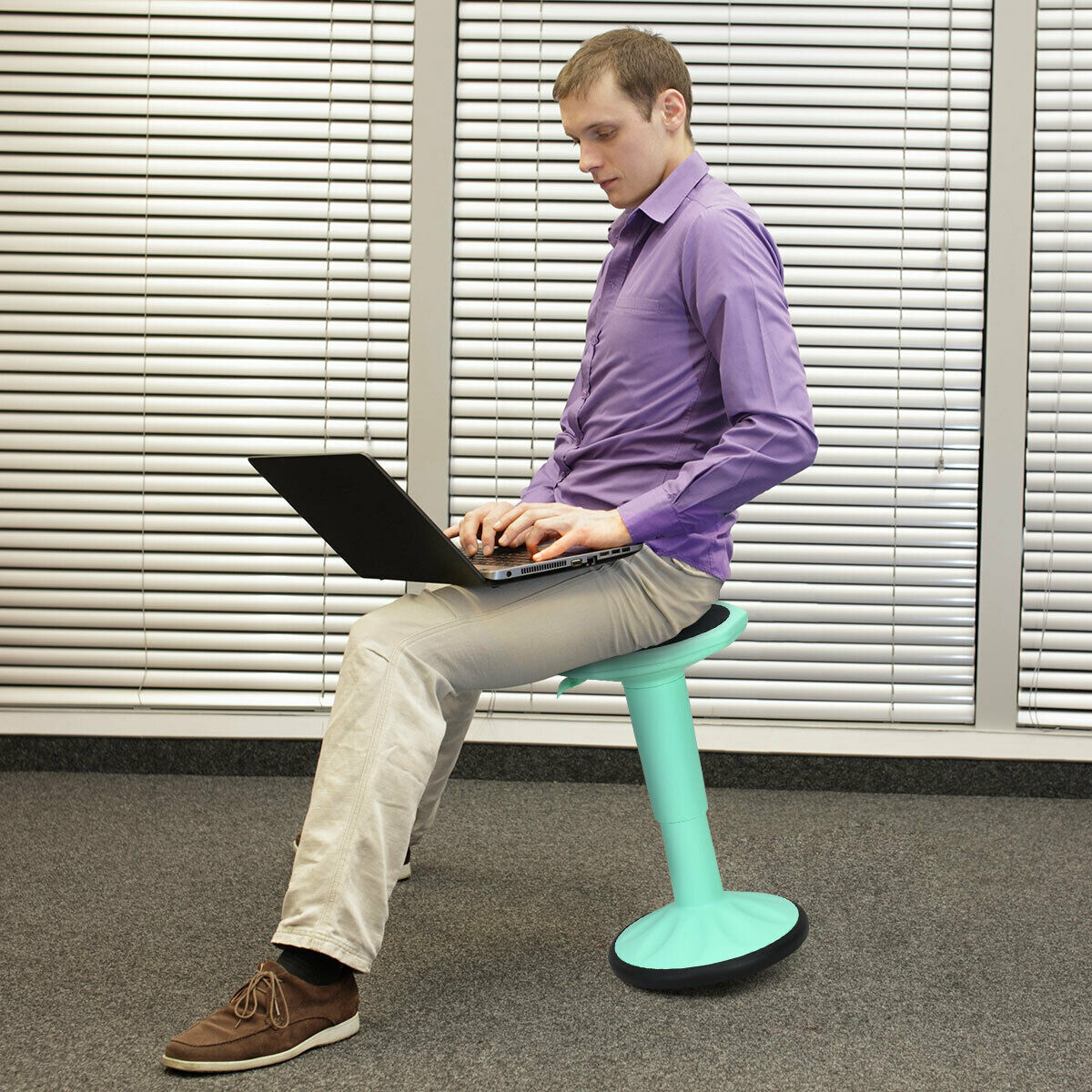 Heavy Duty Adjustable Standing Wobble Desk Chair Stool