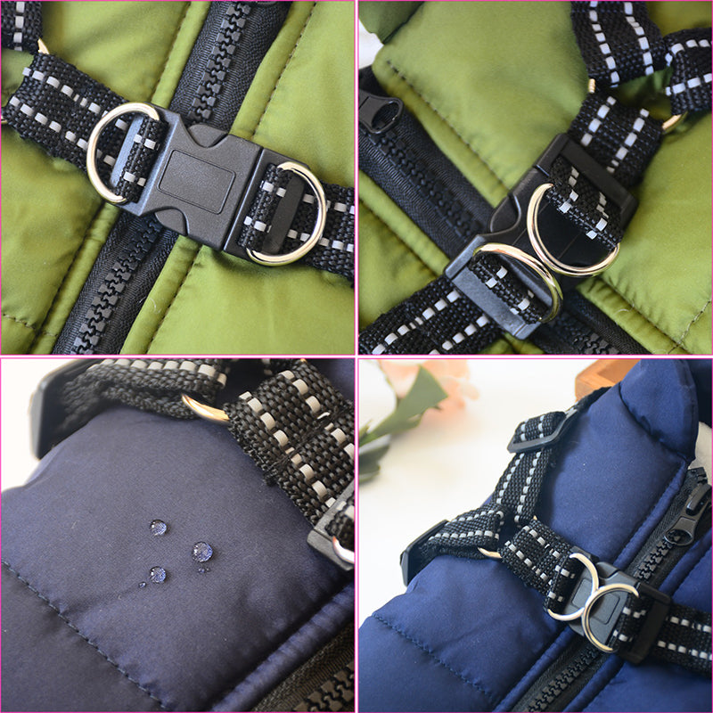 Pet Jacket With Harness Winter Warm
