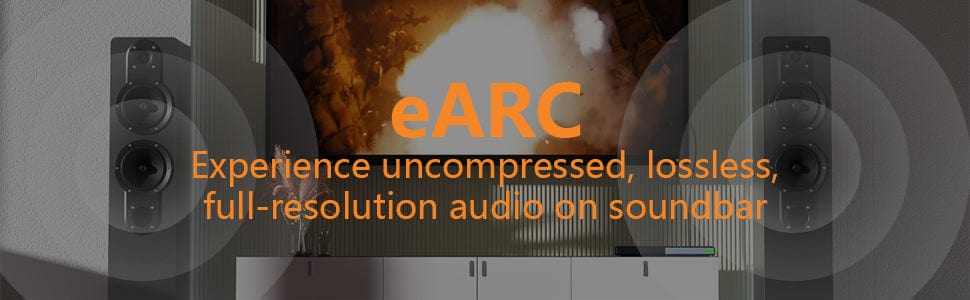 eARC Experience uncompressed, lossless, full-resolution audio on soundbar
