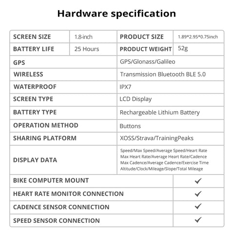 xoss g  battery