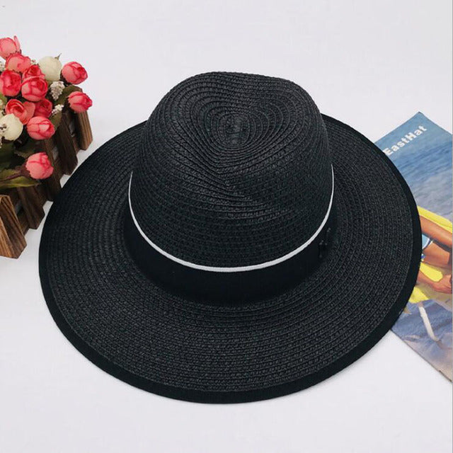 Summer Patchwork Fedora Hats For Women Paper Straw Women Hat