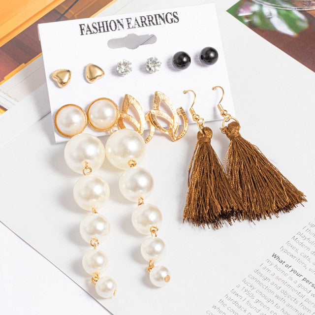 Woman Earrings Set Gold Color Metal Earrings For Women Hoop Earrings