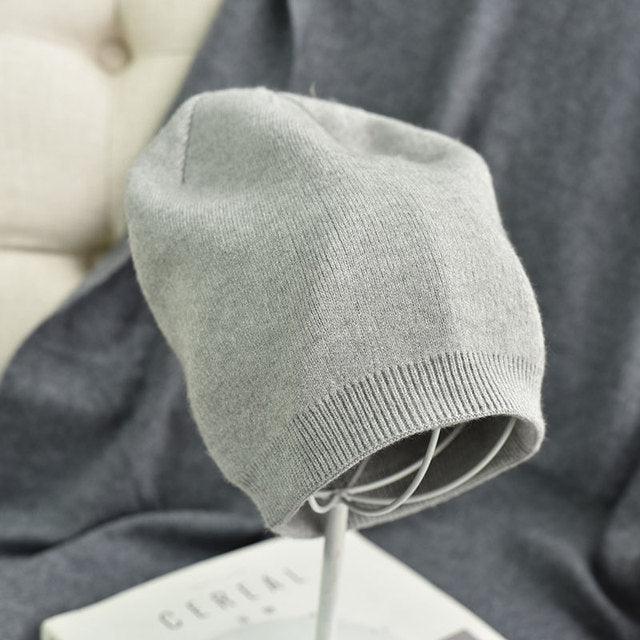 Winter Solid Color Real Cashmere Beanies Best Matched Beanies