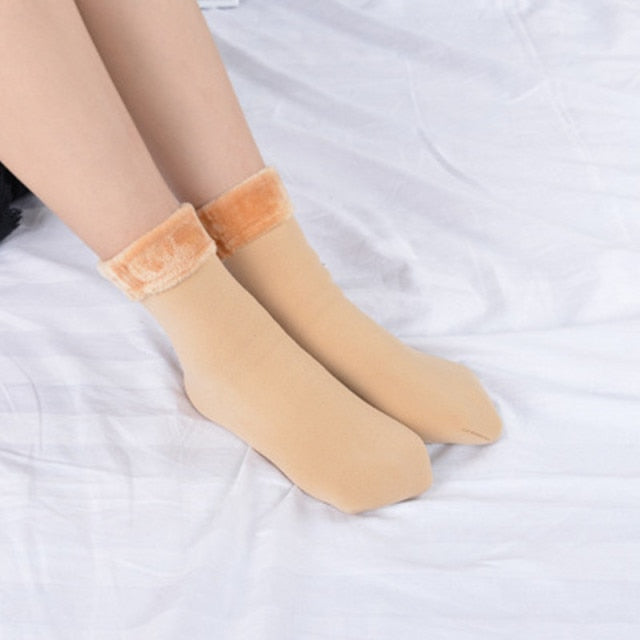 Winter Warm Thicken Thermal Socks Wool Cashmere Snow Black Skin Sock