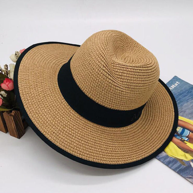 Summer Patchwork Fedora Hats For Women Paper Straw Women Hat