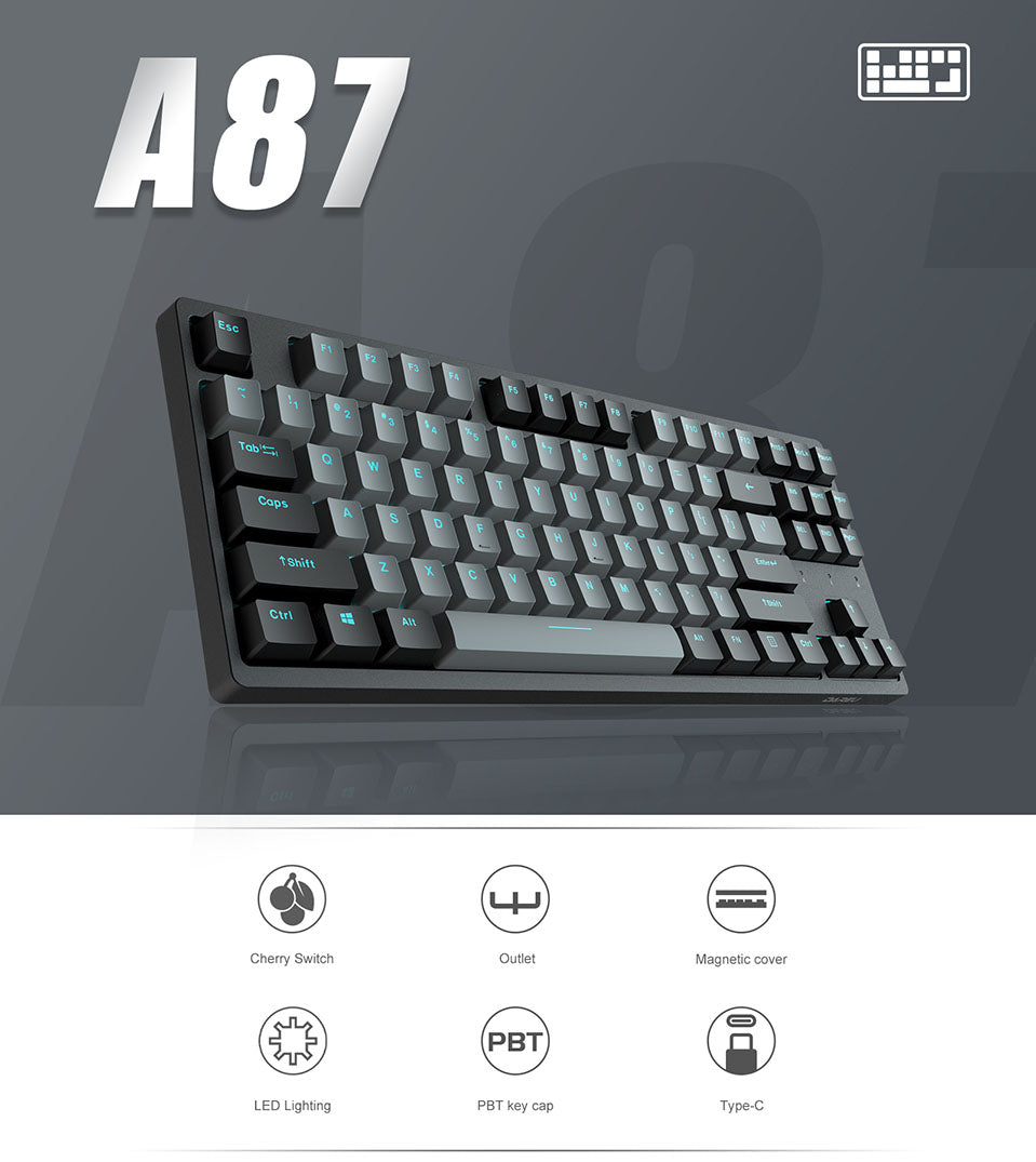 DAREU A87 B&G Cherry MX Switch Type-C Wired 87-Key Backlit Mechanical Gaming Keyboard