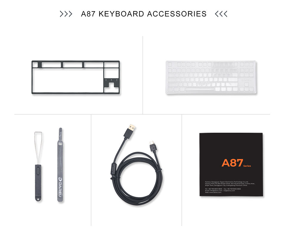 DAREU A87 B&G Cherry MX Switch Type-C Wired 87-Key Backlit Mechanical Gaming Keyboard