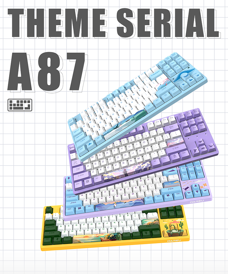 DAREU A87 SWALLOW Cherry MX Switch Type-C Wired 87-Key Backlit Mechanical Gaming Keyboard