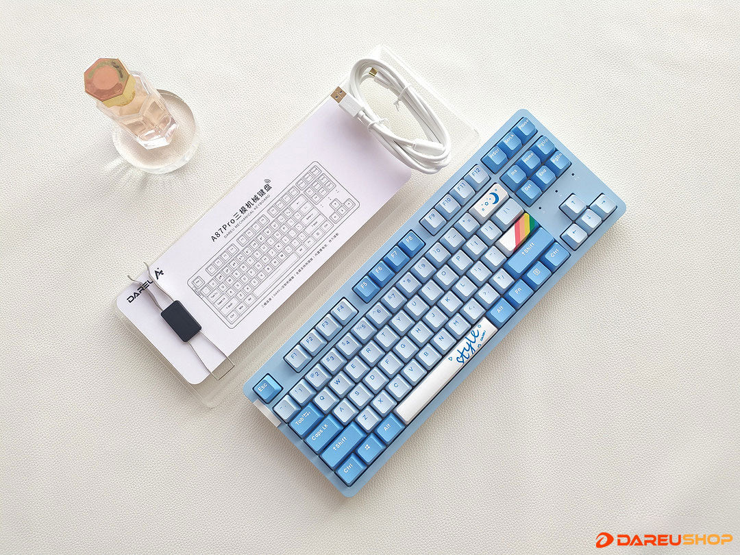 With The Latest Violet Gold PRO Switches, DAREU Wireless Tri-Mode Mechanical Gaming Keyboard A87 PRO Gives You A New Feeling Of Typing