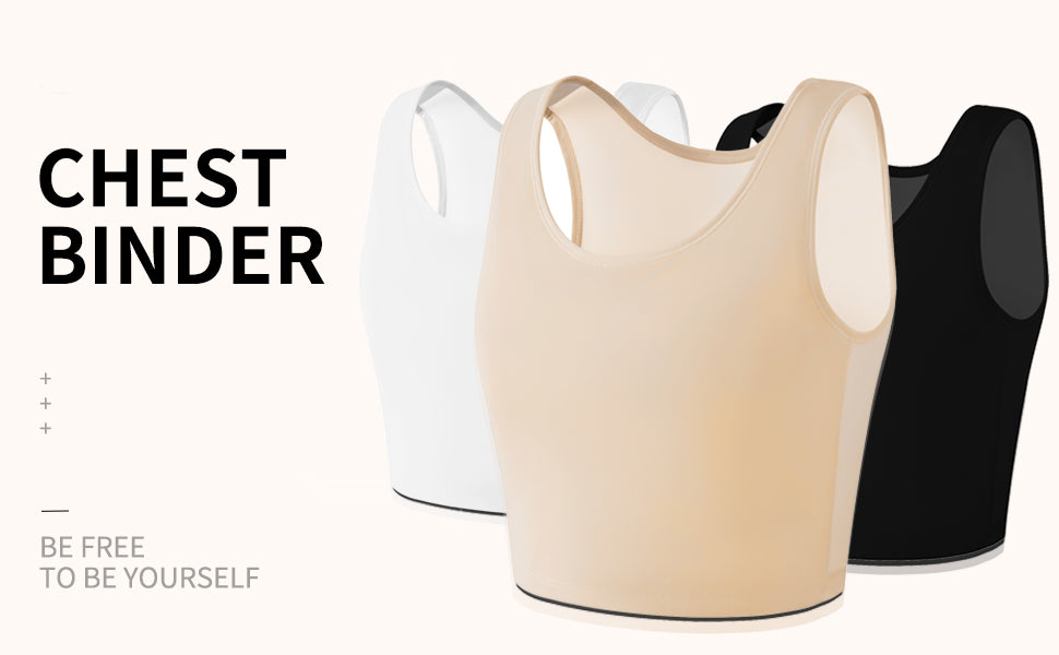 XUJI Transgender FTM Trans Ademende Halve Borst Binder (K, S XUJI Transgender FTM Trans Ademende Halve Borst Binder (K, S