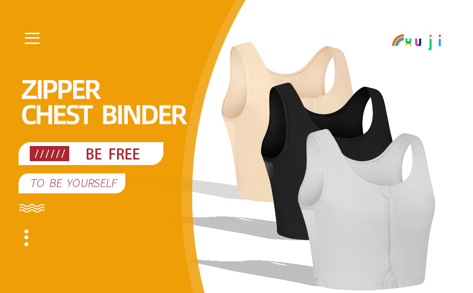 Chest Binder Transgender FTM Breathable Half Zip Up Beast Binder Bra