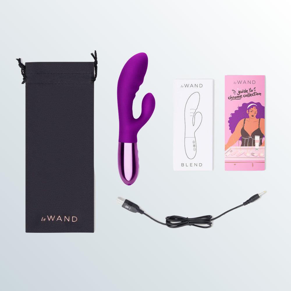 Le Wand Blend Dual-Motor Rabbit Vibrator - Dark Cherry by Condomania.com