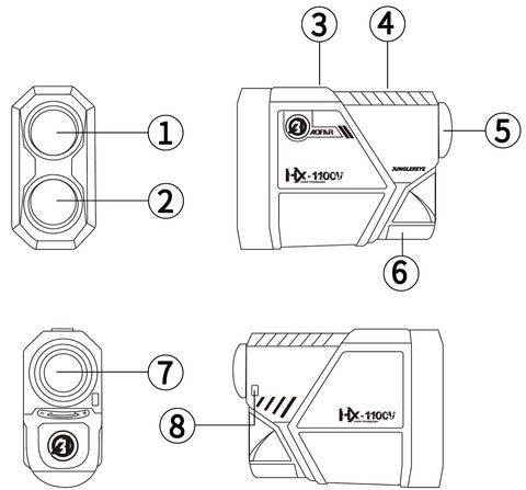 Telemetro Aofar Hx-1100v Para Tiro Con Arco De Caza, 1100