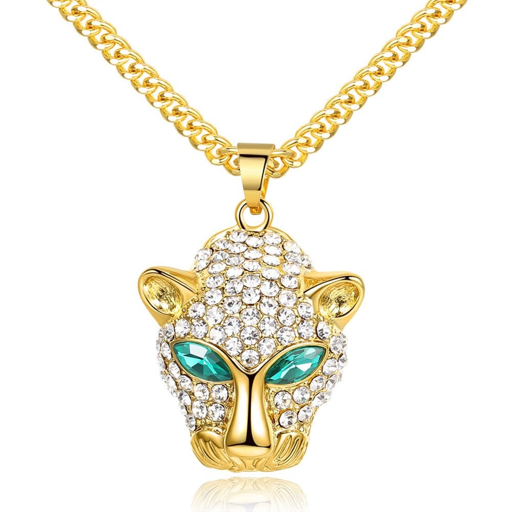 Emerald Panther Pendant 14K