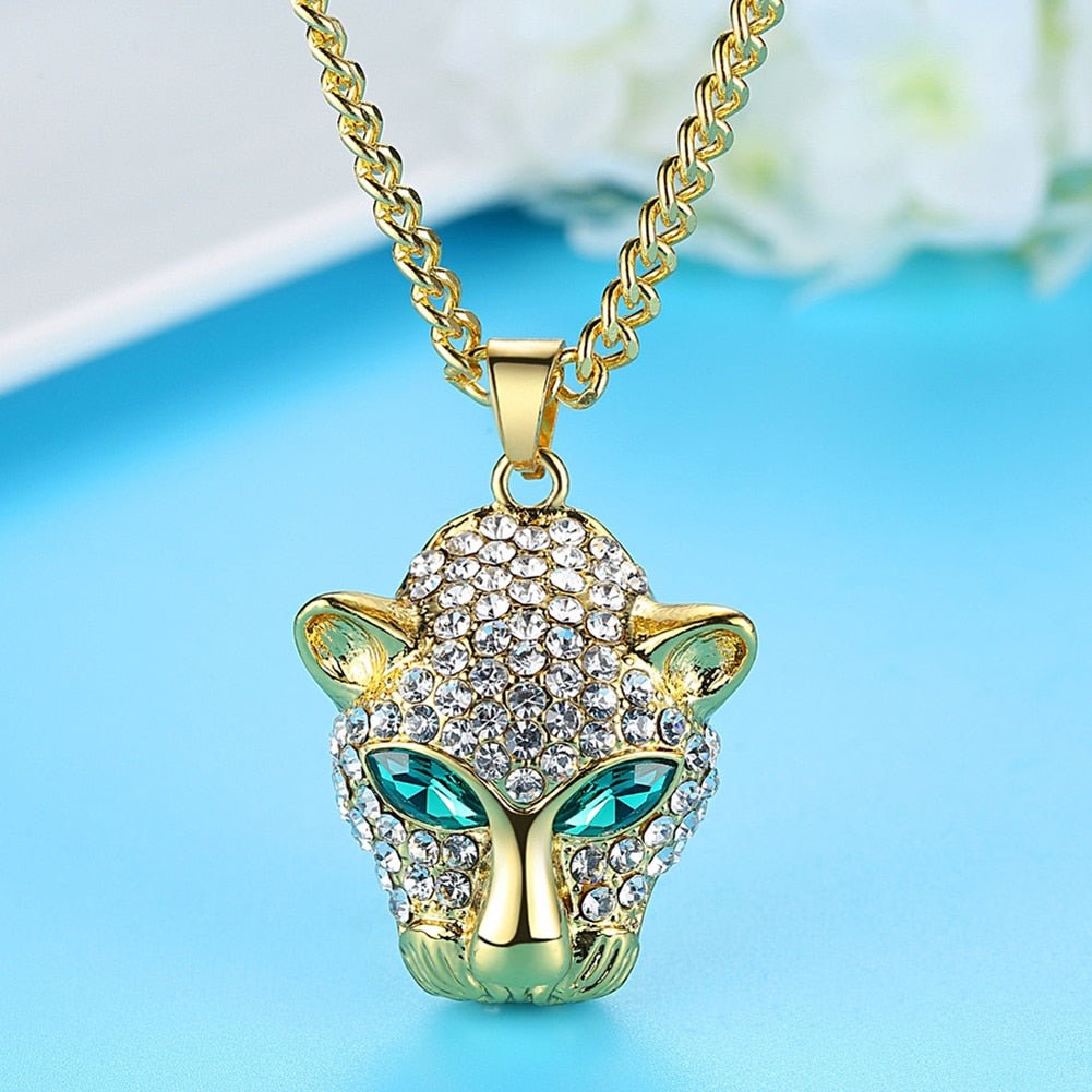 Emerald Panther Pendant 14K