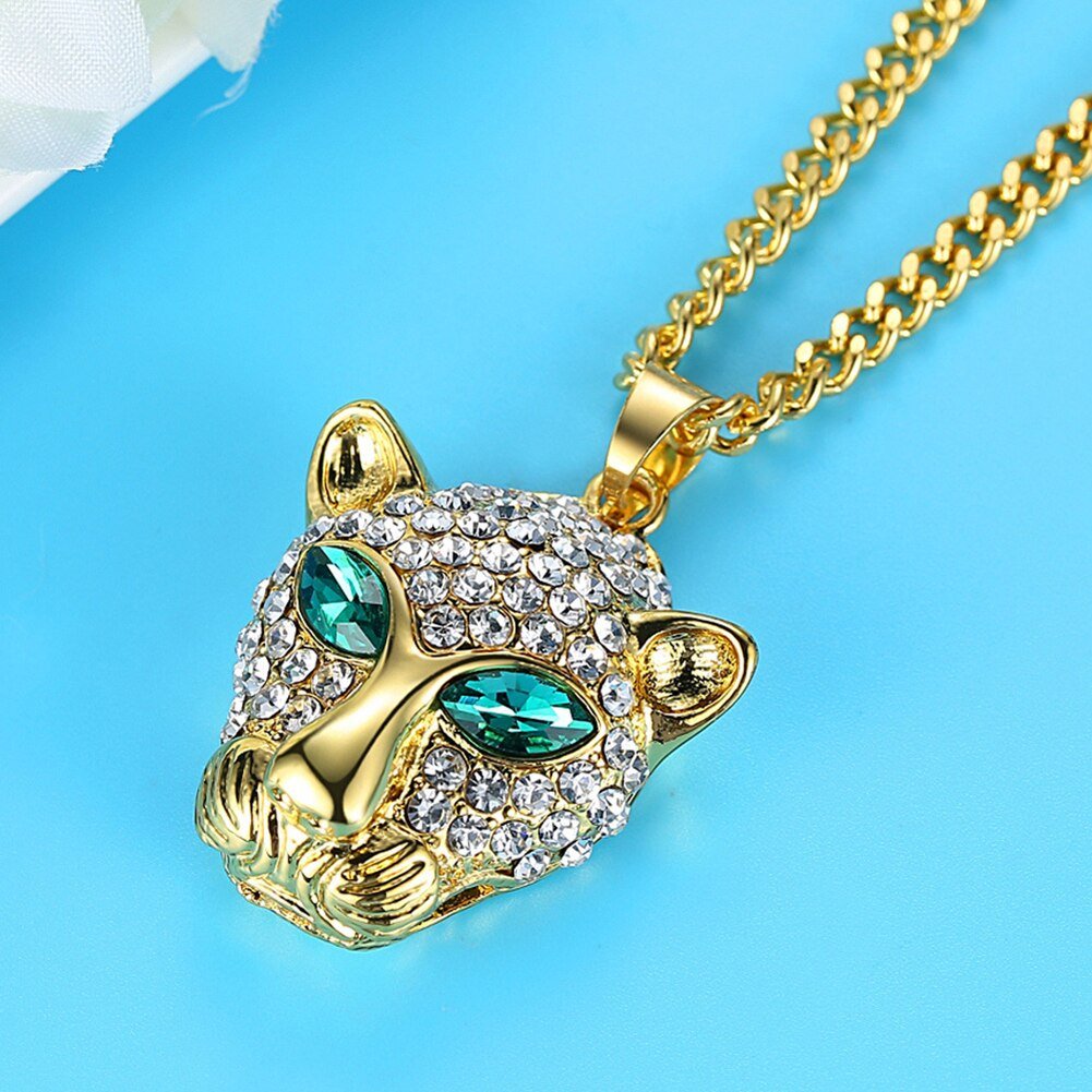 Emerald Panther Pendant 14K