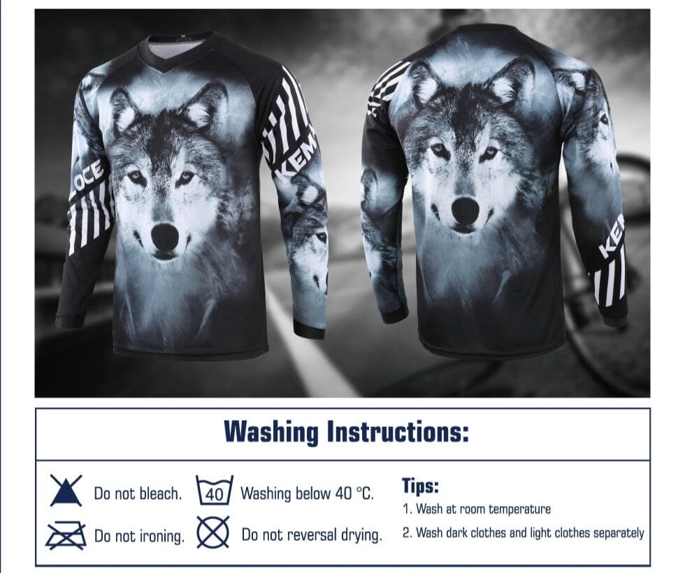 Black Wolf Cycling Long Sleeve Jersey