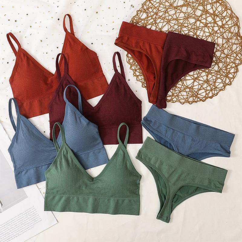 Push Up Khaki Sports Bra Set