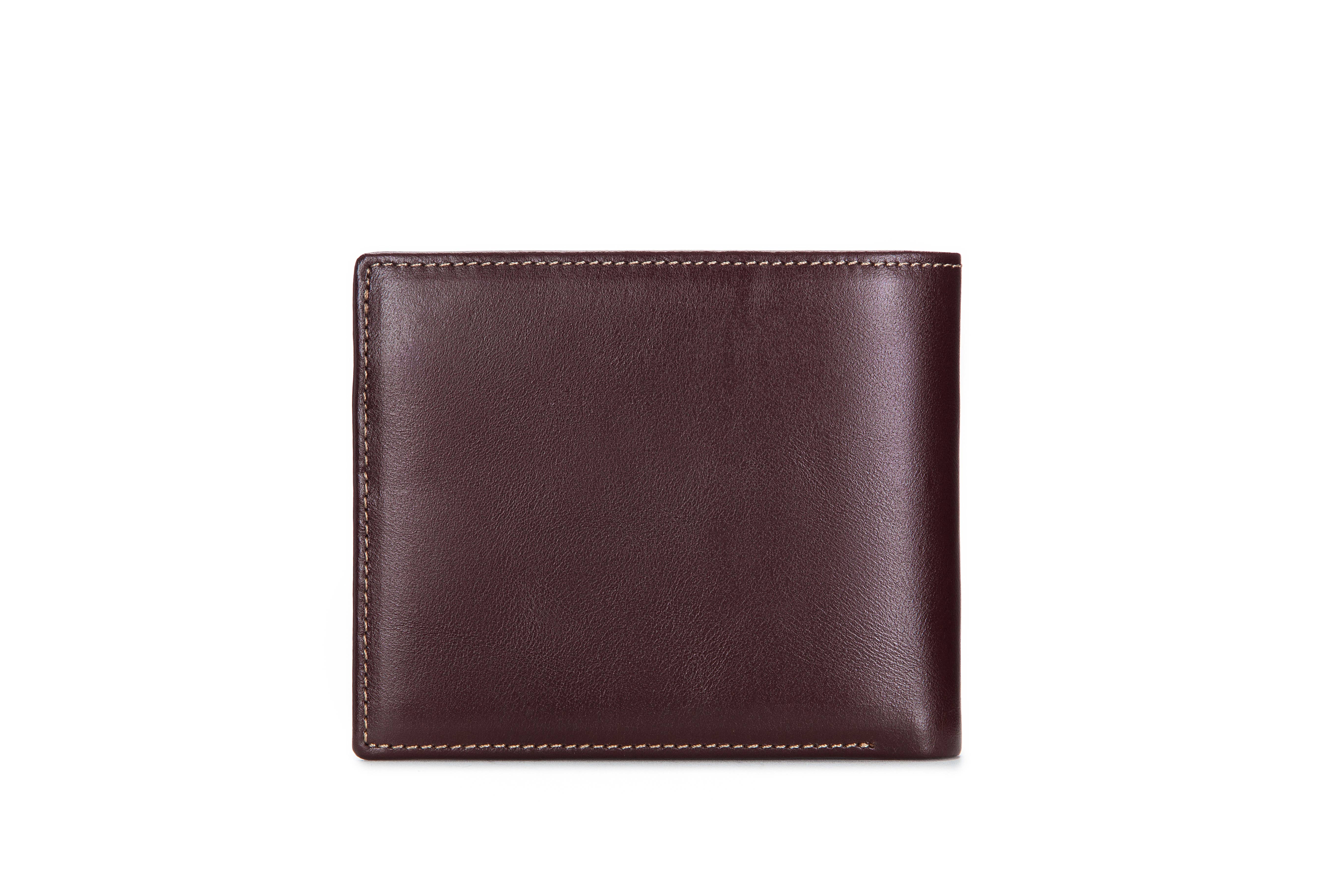 Bullcaptain Leather Biflod Rfid Blocking Men Wallet with Big Logo,Horizontal - 0203