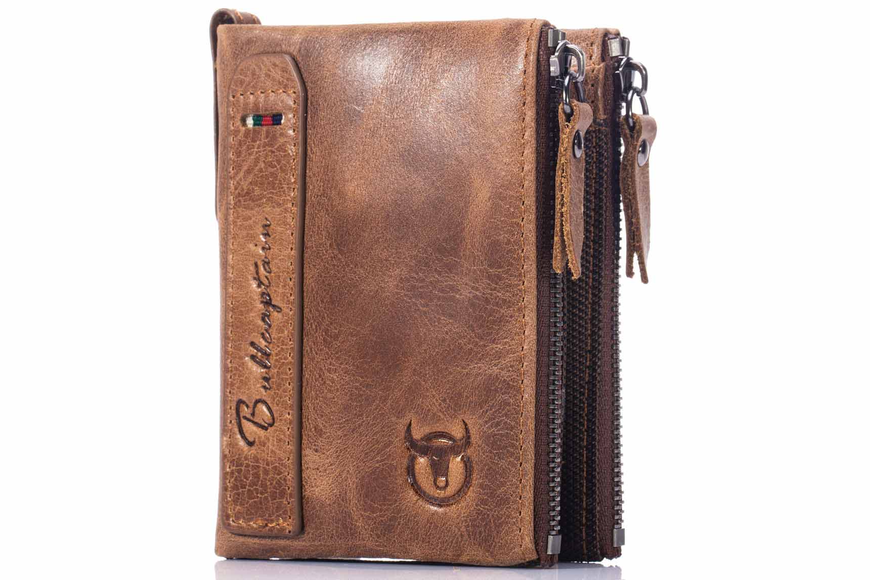 Bullcaptain Leather Biflod Rfid Blocking Men Wallet With Zipper Coin Pocket - 06