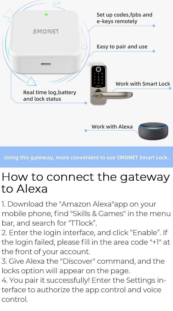 How do I connect Smonet Smart Lock to Alexa?