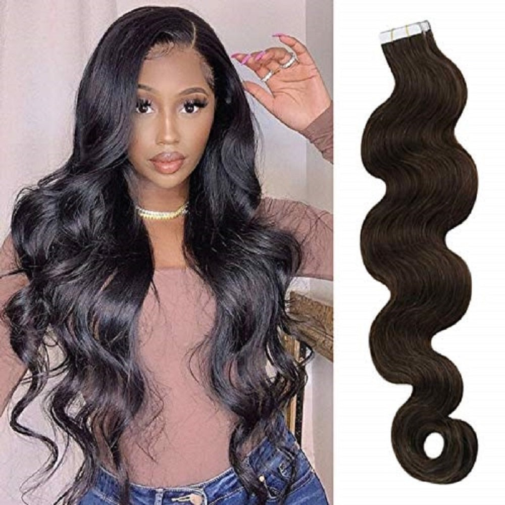 Body Wave Tape In Human Hair Extensions