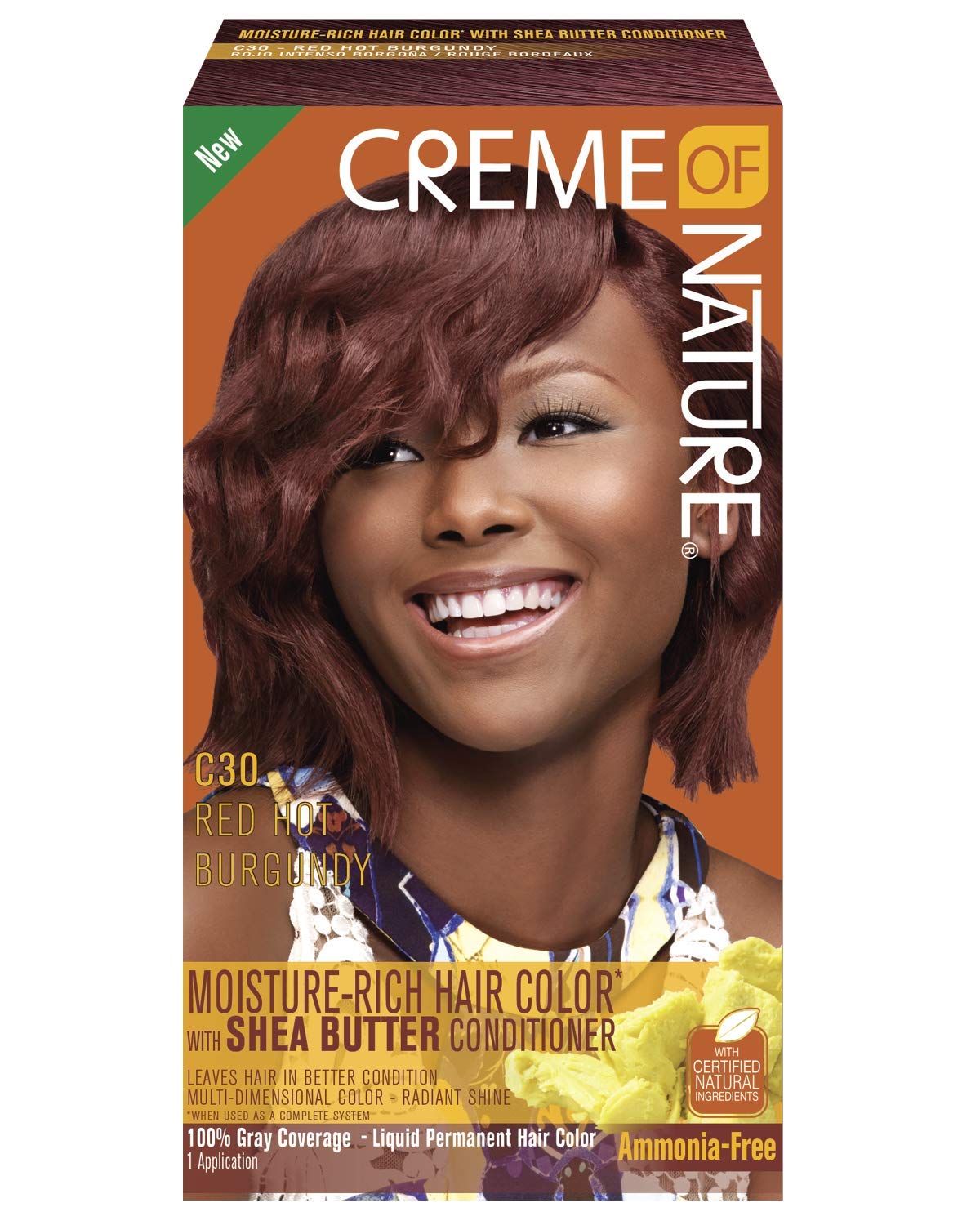 Creme of Nature - Moisture-Rich Hair Color with Shea butter C30 RED HOT BURGUNDY