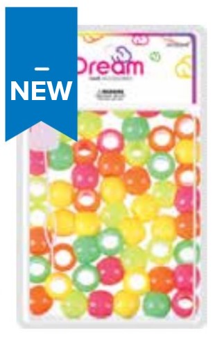 DREAM WORLD - HAIR BEADS LARGE NEON (BR2800NE)