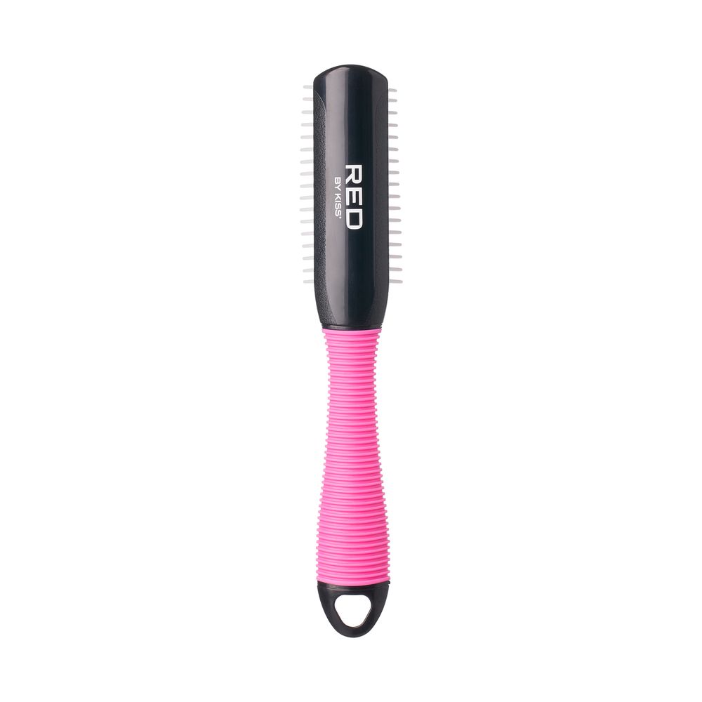 KISS - RED 5 ROW NON-SLIP MINI DETANGLING BRUSH