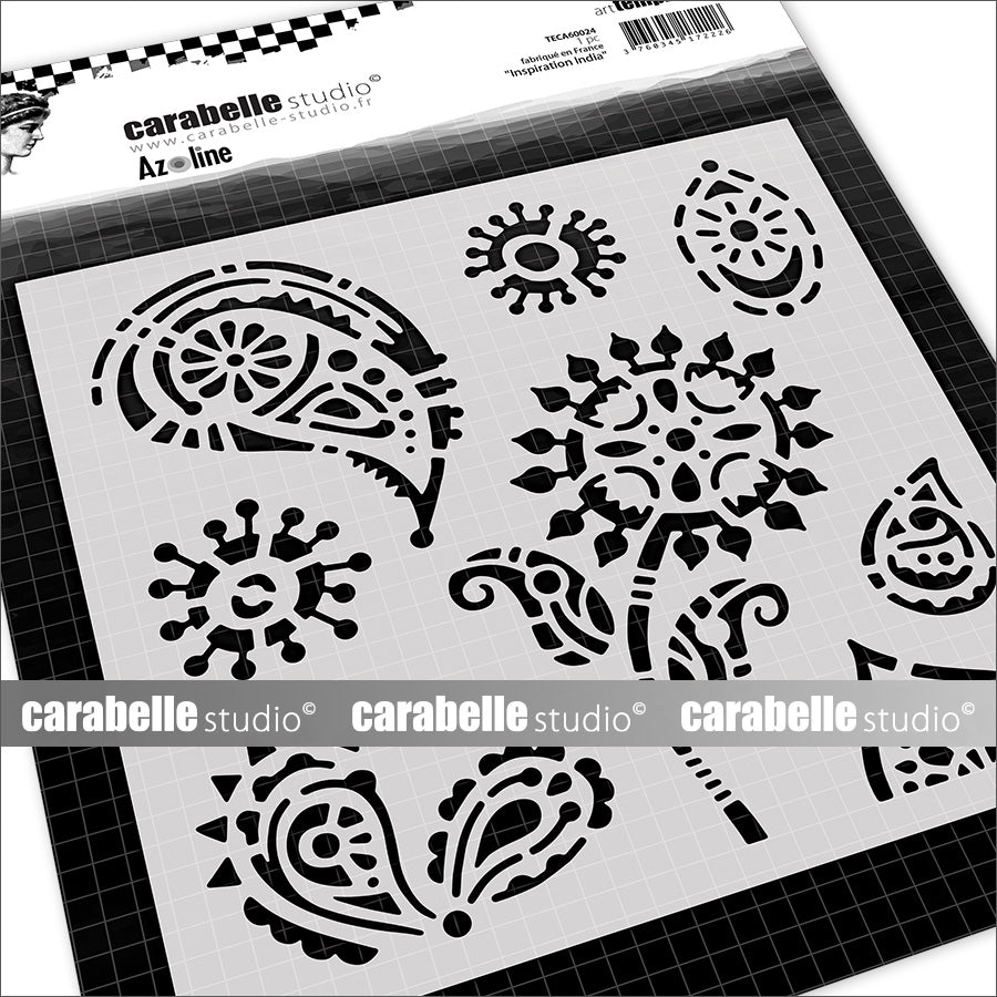 Carabelle Studio Inspiration India 6x6 Square Stencil teca60024*