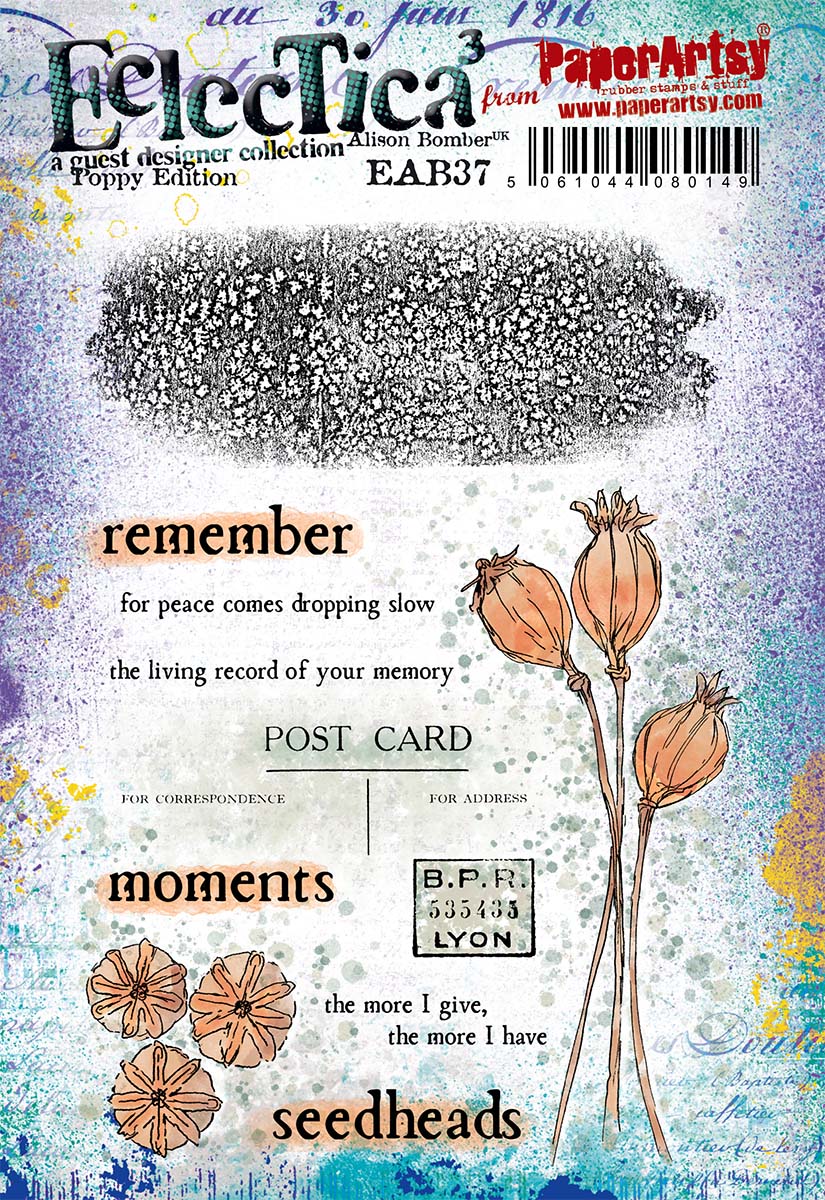Paper Artsy Alison Bomber Poppy Edition Cling Stamps eab37