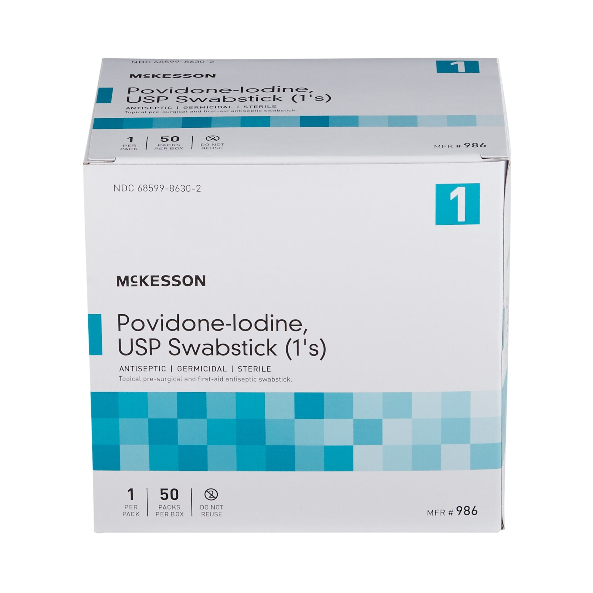 McKesson Povidone Iodine Swabsticks 10% - Antiseptic Prep, 500ct