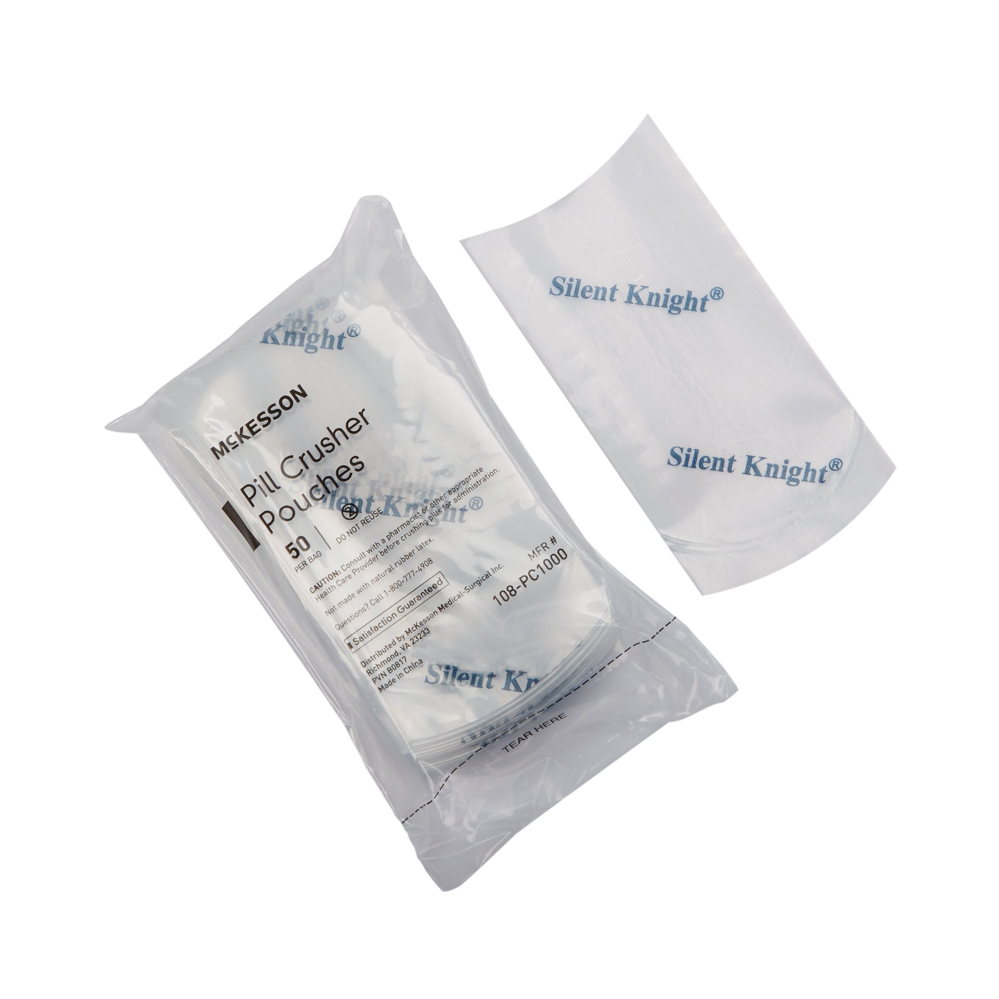 McKesson Silent Knight Pill Crusher Pouches - 160 Pack, 2x4.5