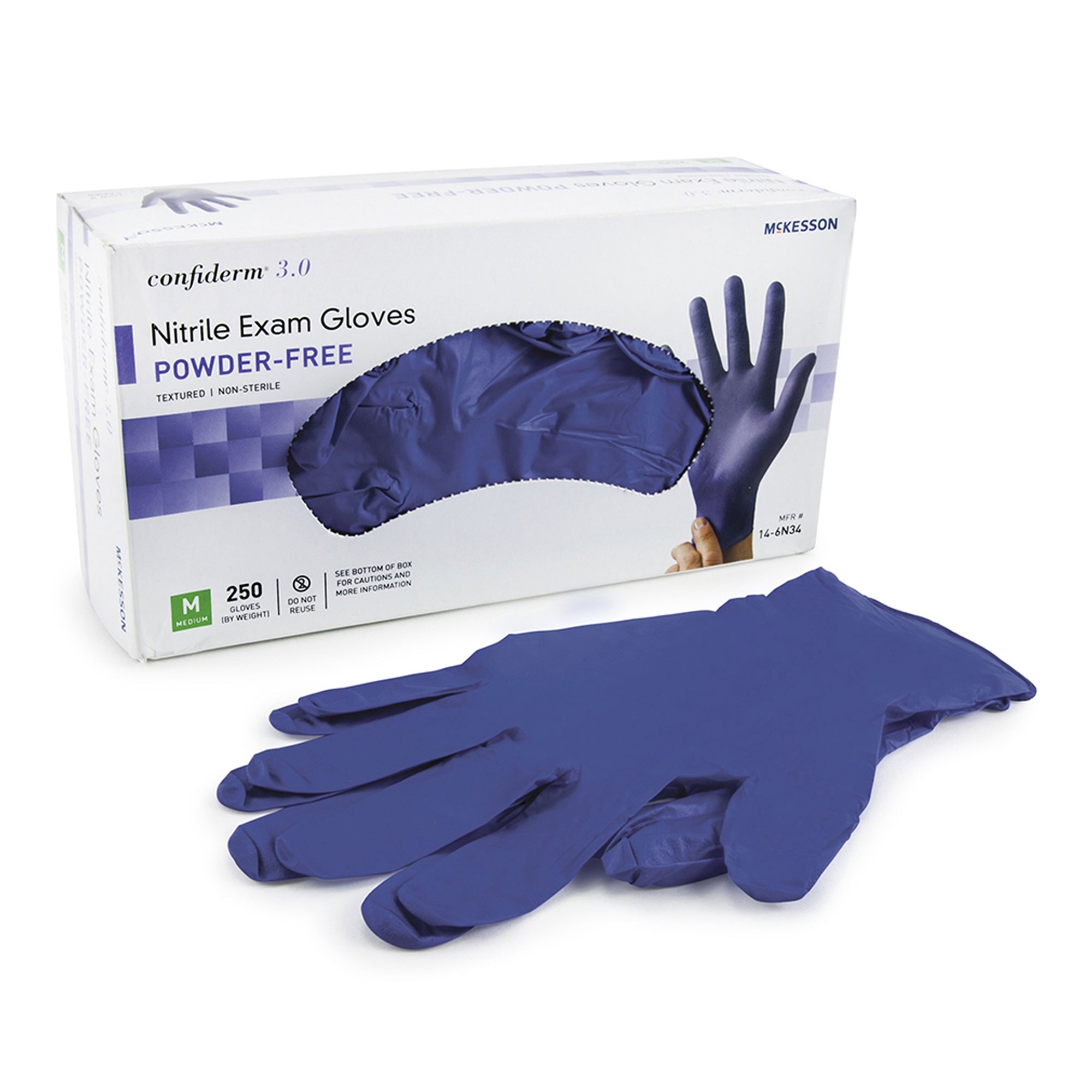 McKesson Confiderm? 4.5C Nitrile Exam Gloves, Medium, Blue - Quality Protection