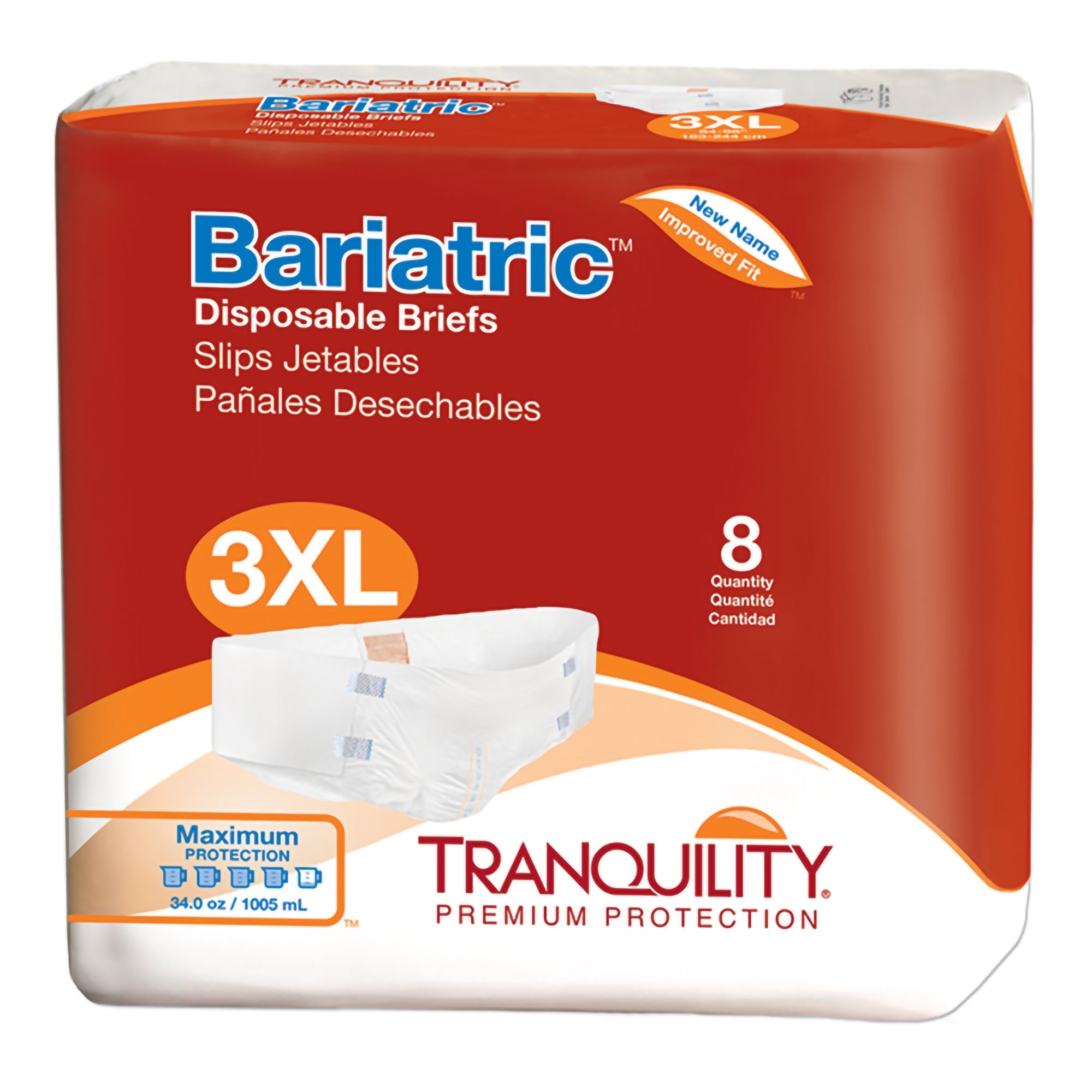Tranquility? Bariatric 3XL Incontinence Briefs - 32 Pack, Heavy Absorbency