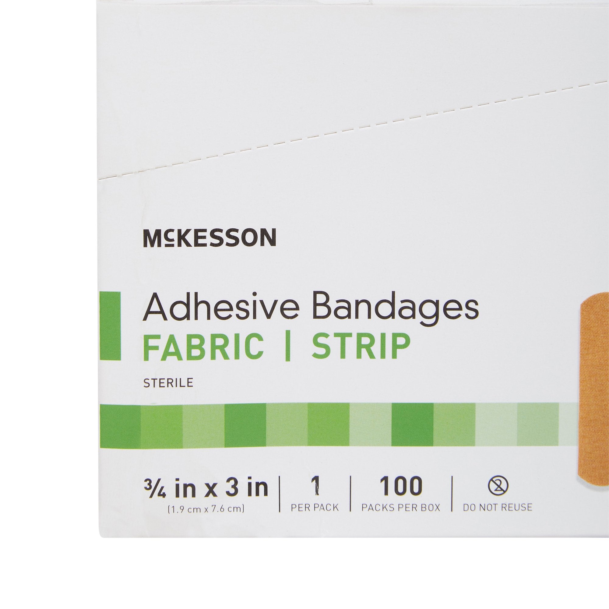 McKesson Tan Fabric Adhesive Strips, 3/4 x 3 Inch, Sterile - 2400 Count