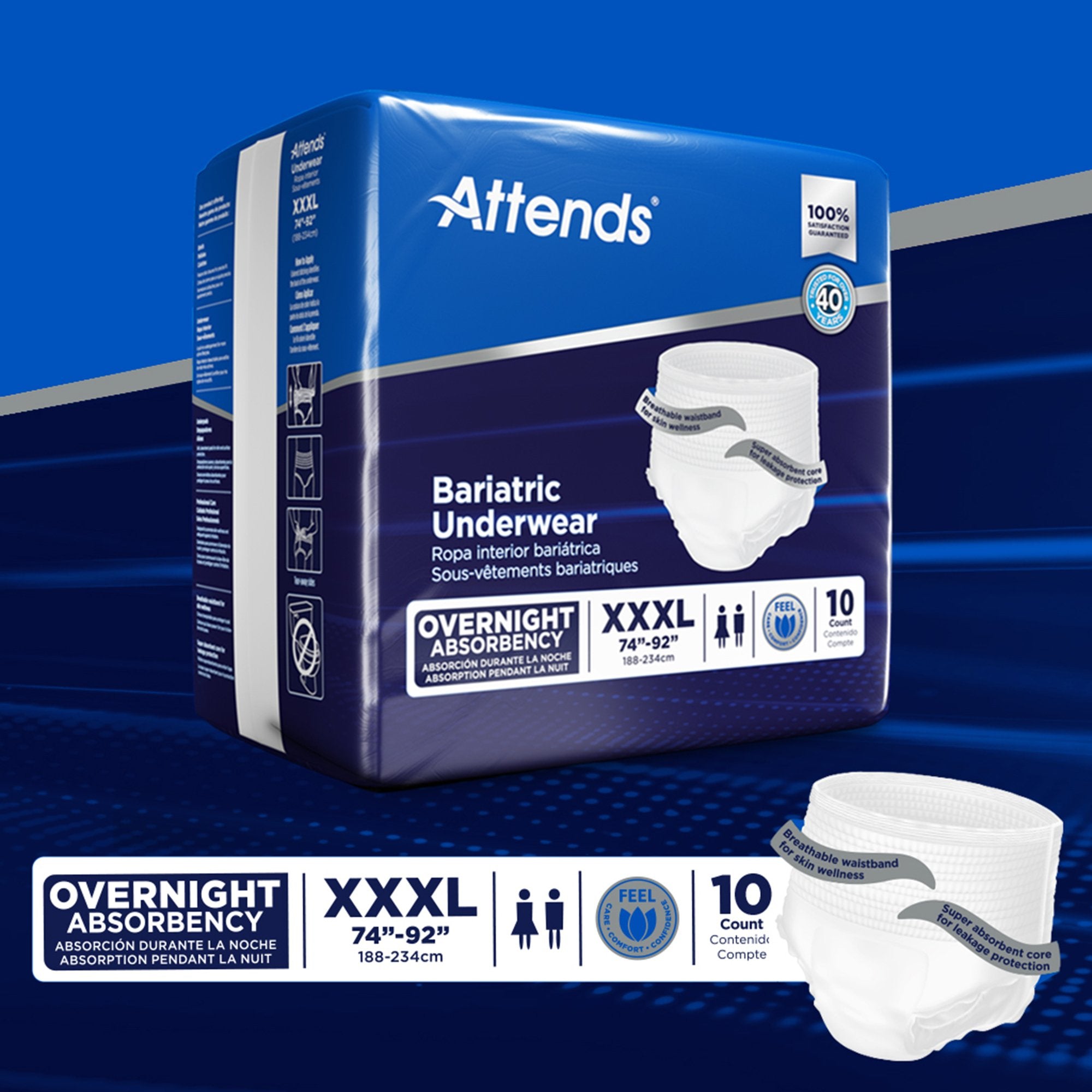 Attends? 3XL Absorbent Underwear - 40 Pack, Heavy Absorbency, Unisex