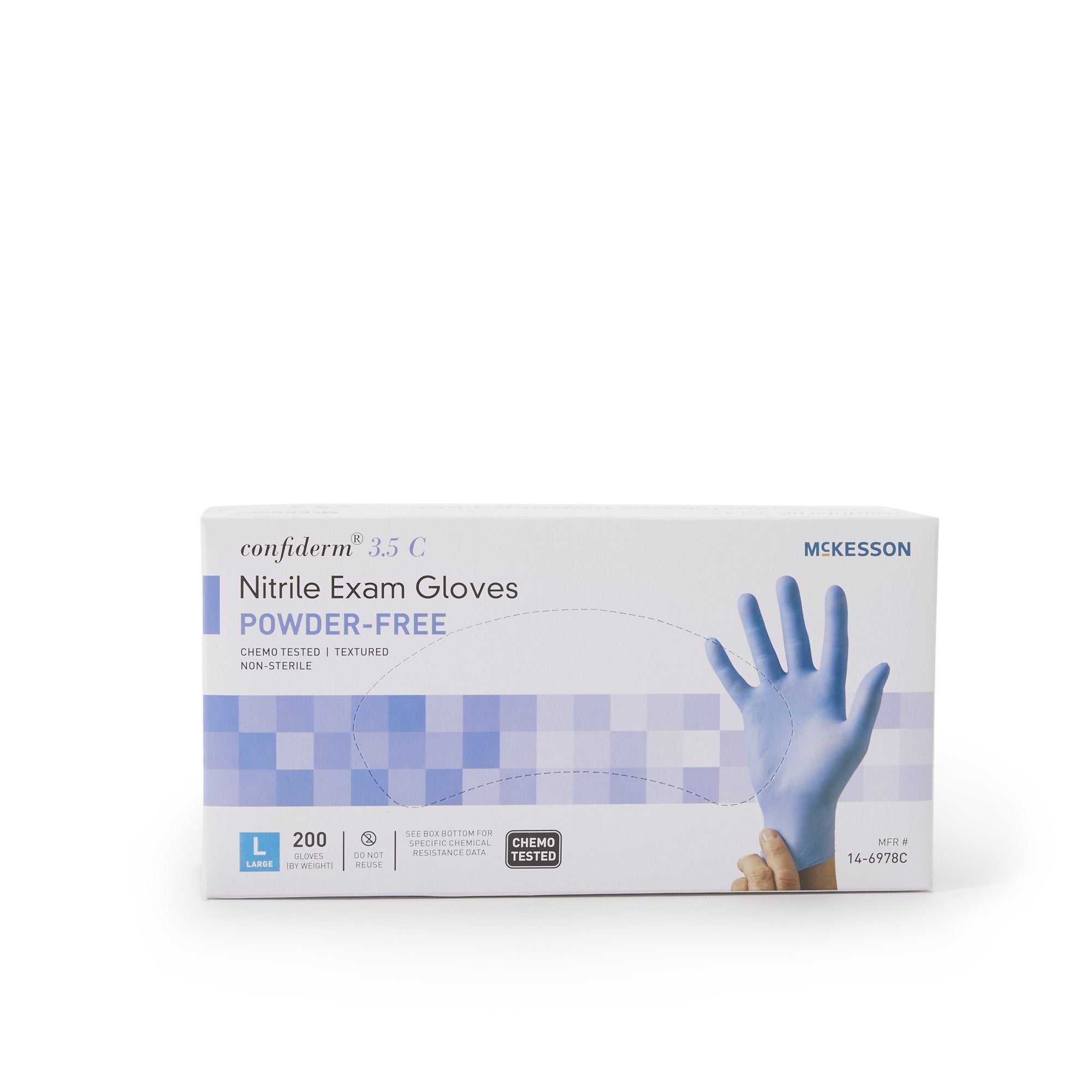 McKesson Confiderm? 3.5C Nitrile Exam Gloves, Large, Blue - 2000 Pack