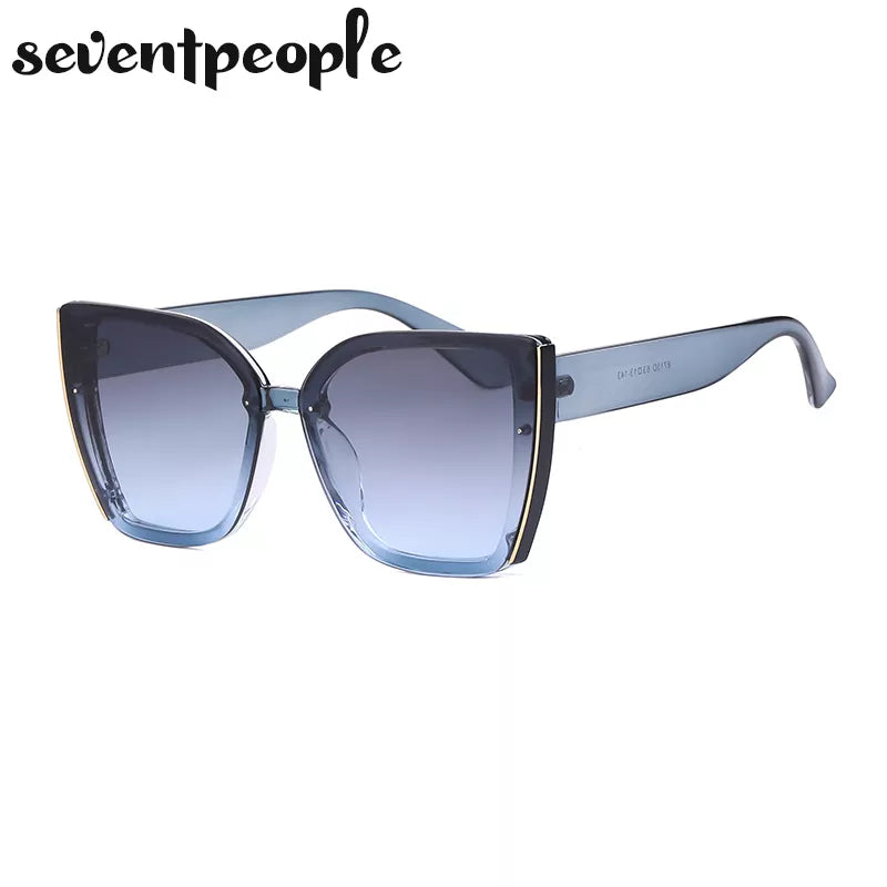 Oversized Cat Eye Sunglasses For Women & Men Luxury Fashion Large Frame Square Sun Glasses Retro Trendy Cat-Eye Eyewear
