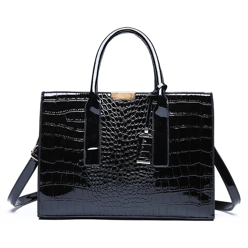 Crocodile Print Handbag Purse Adjustable Strap Tote Bag Top Handle Large Capacity Crossbody Bags for Work or Travel Great Gift