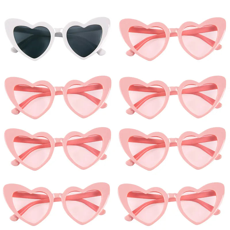 6/8-Pair Vintage Heart Shaped Sunglasses Bachelorette Party Bride Bridesmaid Sunglasses Wedding Bridal Shower Party Favors Gifts