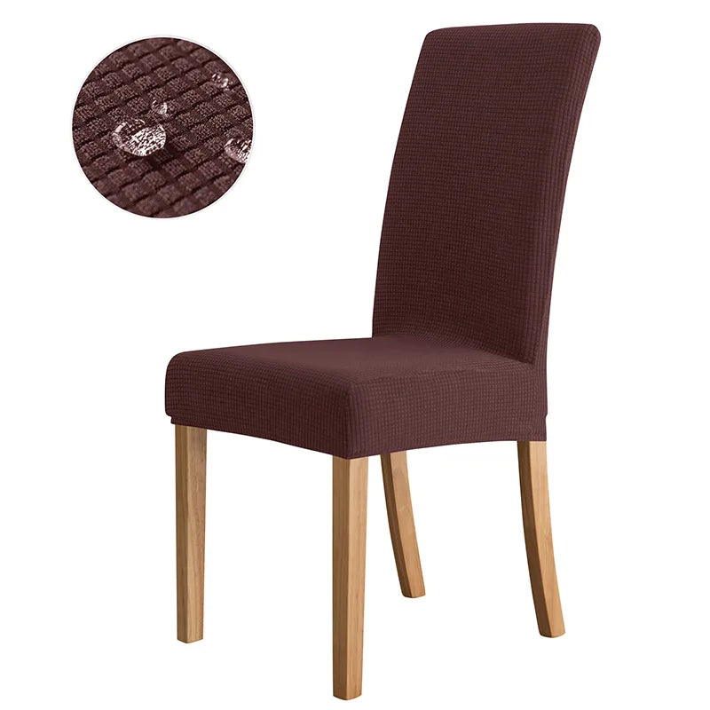 Waterproof Stretchy Elastic Jacquard Chair Cover for Dining Room Chair Covers for Chairs Kitchen Wedding Hotel Banquet Seat Protector Cover
