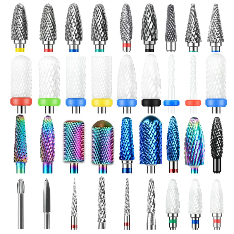 67 Styles Carbide Nail Drill Bits for Rotatable Electric Ceramic Milling Cutter Drill For Manicure Gel Polish Remover Nail Files Pedicure