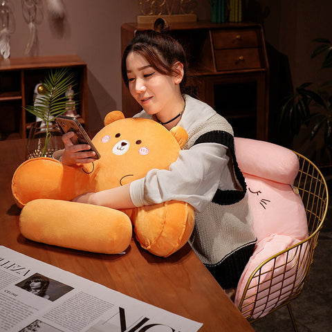 reading bear backrest pillow