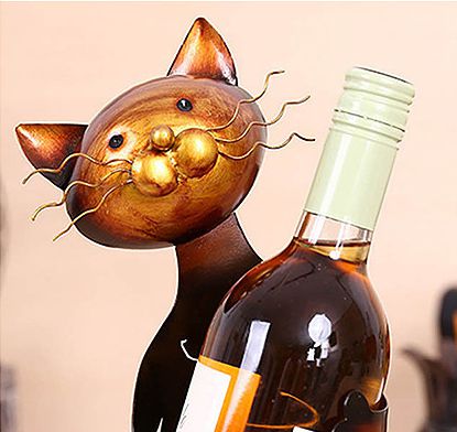 floating cat wine rack