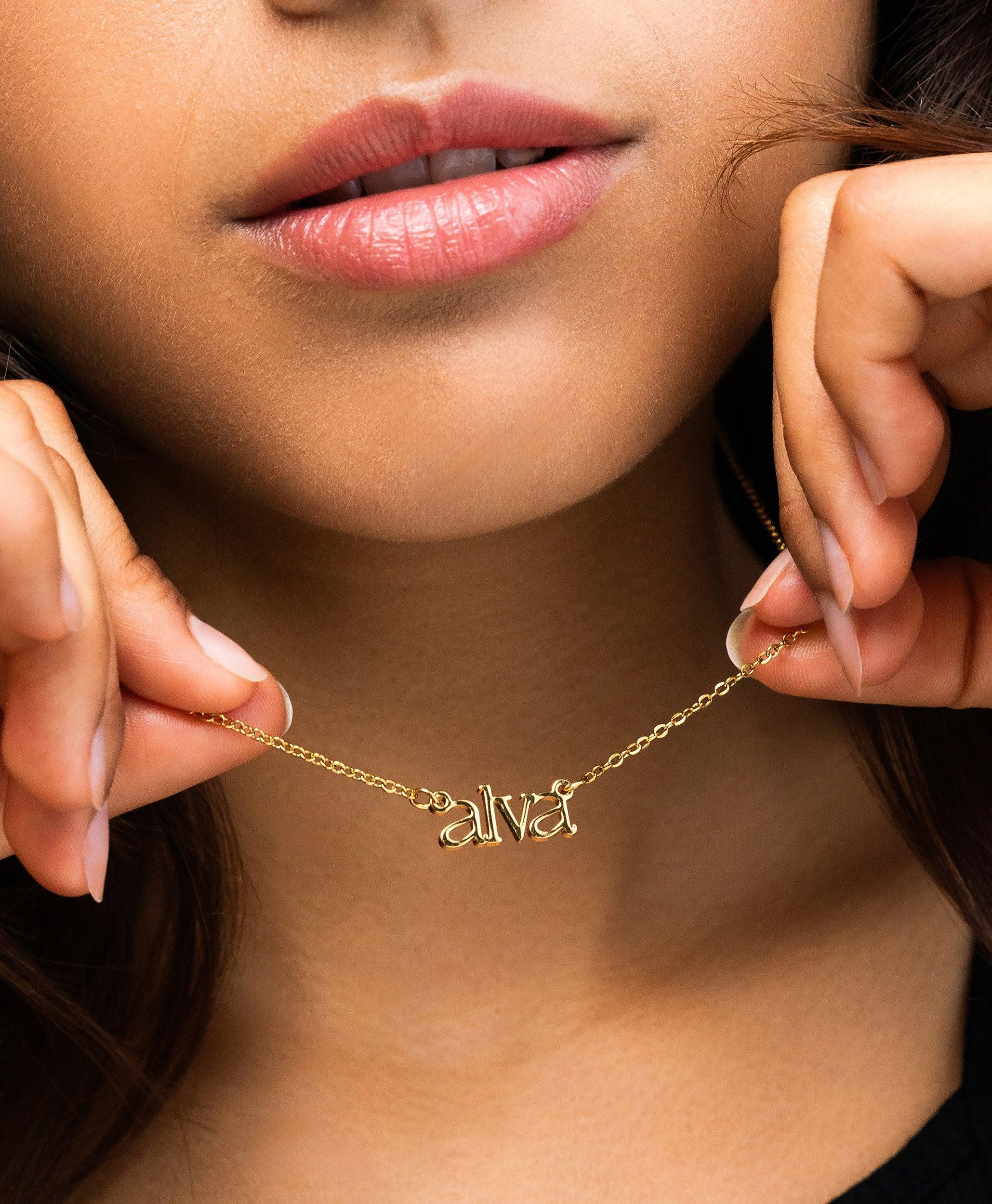 Sleek Name Necklace 18ct Gold Vermeil