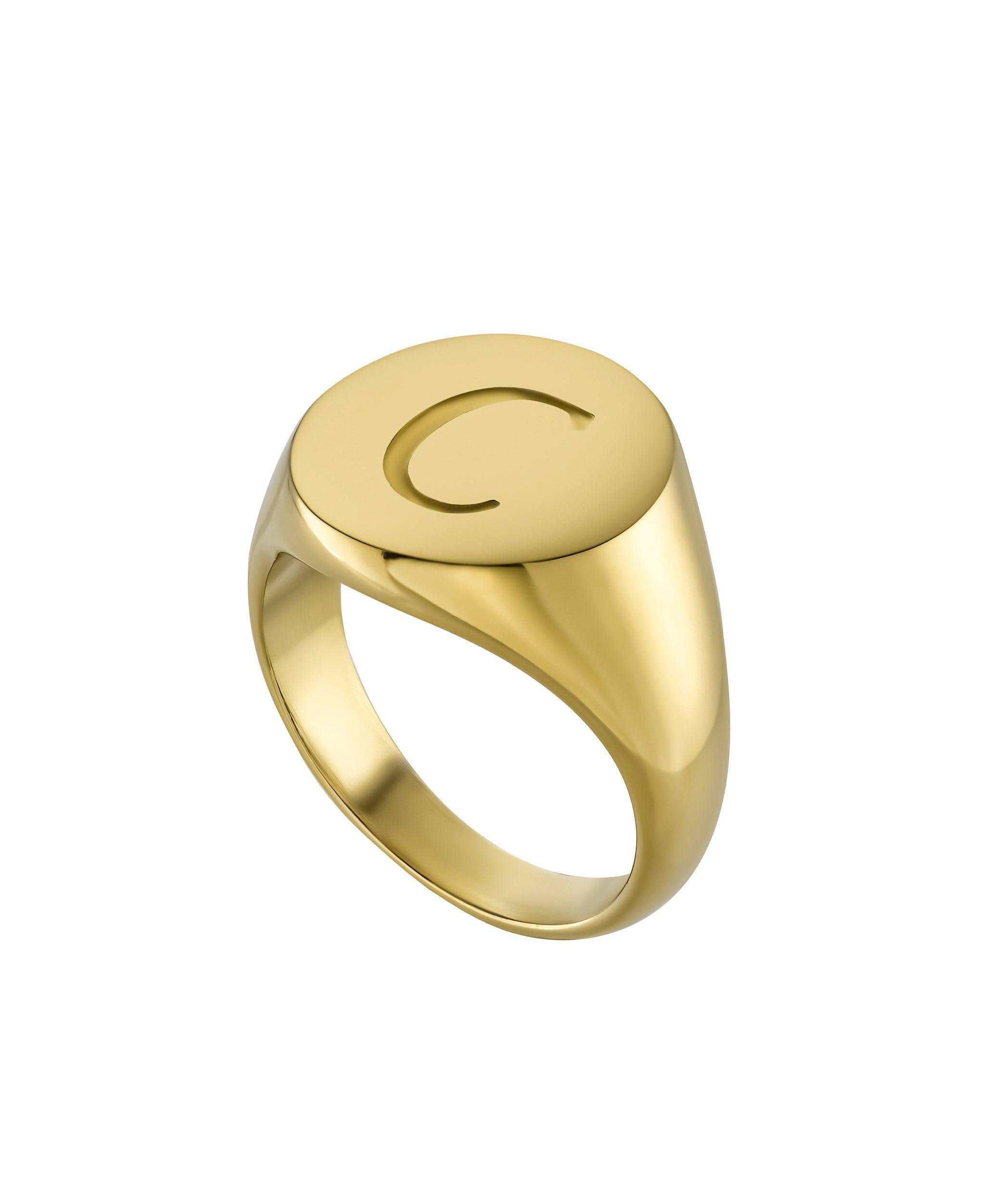 Letter Signet Ring 18ct Gold Vermeil